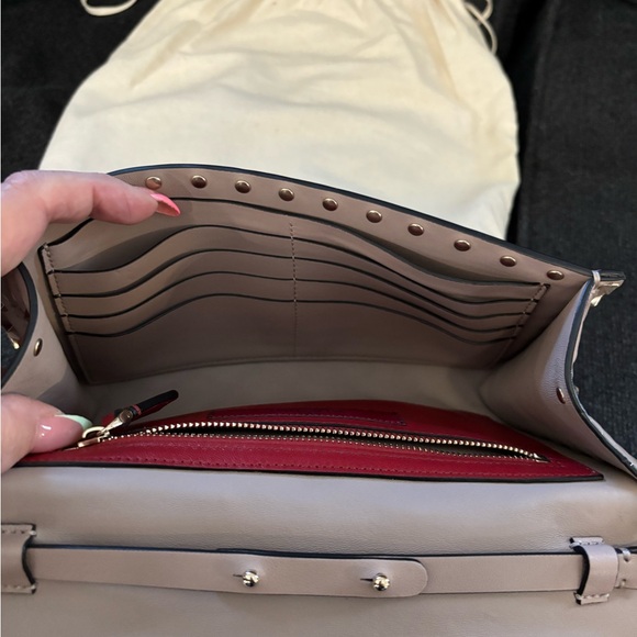 Valentino Garavani Poudre (Beige) Rockstud Quilted shoulder Bag, clutch, WOC - Picture 8 of 14